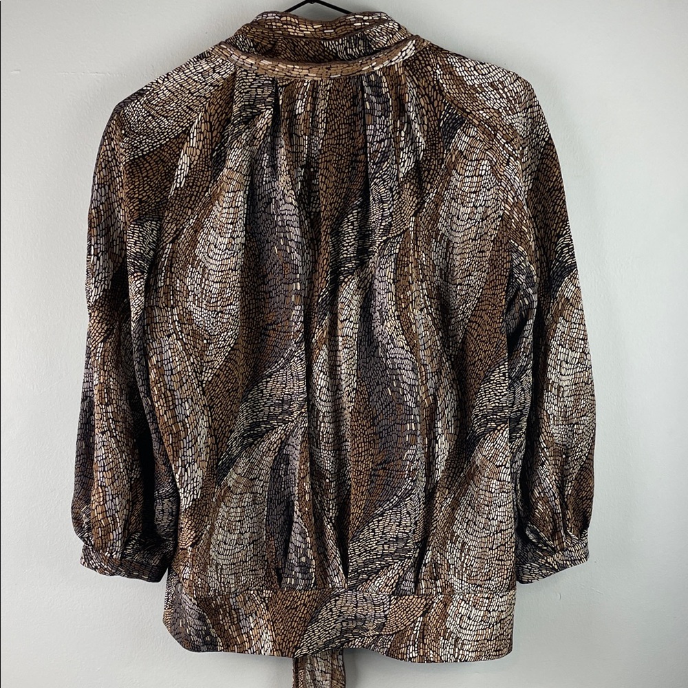 Etcetera Multicolor Patterned Silk Blouse Size 4 - image 8